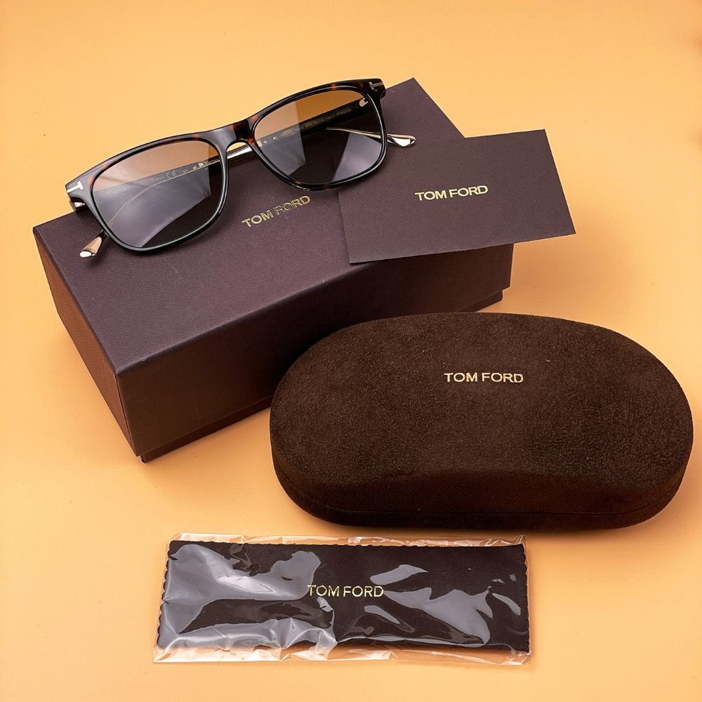 TOM FORD FT0813 Caleb 52G Sunglasses Brown Gradient Titanium Men - Picture 4 of 9